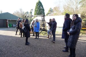 Guests touring the facilities for students studying arboriculture and agriculture.