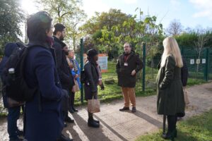 Guests touring the mini zoo