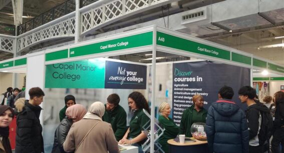Students visit Capel Manor College exhibitors stand at What Next? careers fair 2024