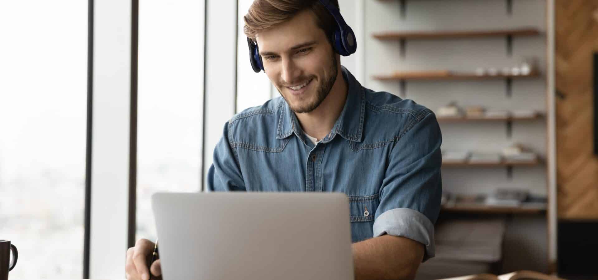 Man working on laptop