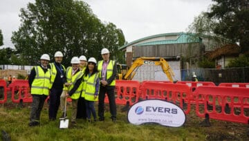Represenatives from Capel Manor College, TJ Evers and Fusion at the breaking ground ceremony for Capel Manor College's Enfield Campus