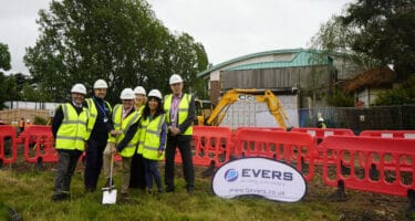 Represenatives from Capel Manor College, TJ Evers and Fusion at the breaking ground ceremony for Capel Manor College's Enfield Campus