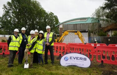Represenatives from Capel Manor College, TJ Evers and Fusion at the breaking ground ceremony for Capel Manor College's Enfield Campus
