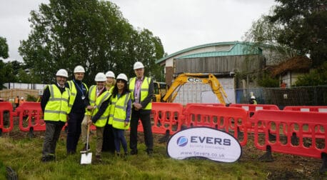 Represenatives from Capel Manor College, TJ Evers and Fusion at the breaking ground ceremony for Capel Manor College's Enfield Campus