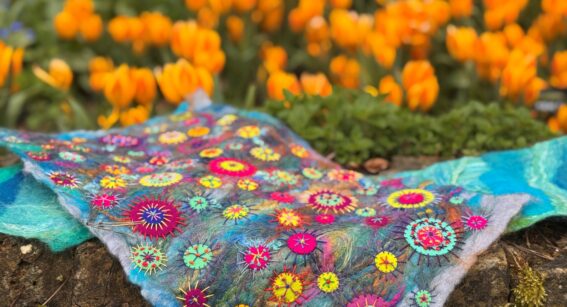 Felting work by art and design students at Capel Manor College set amongst the beautiful grounds of the Enfield Campus.