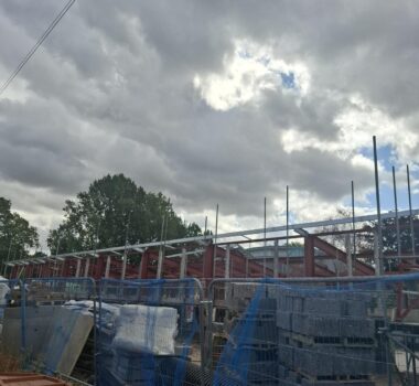 Steel frame at Enfield Campus. Capel Manor College