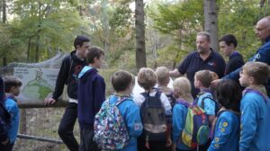 Scout beavers Enfield outside beavers enclosure at Forty Hall Farm