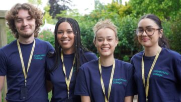 A group of students at Capel Manor College in London, posing for a photo.